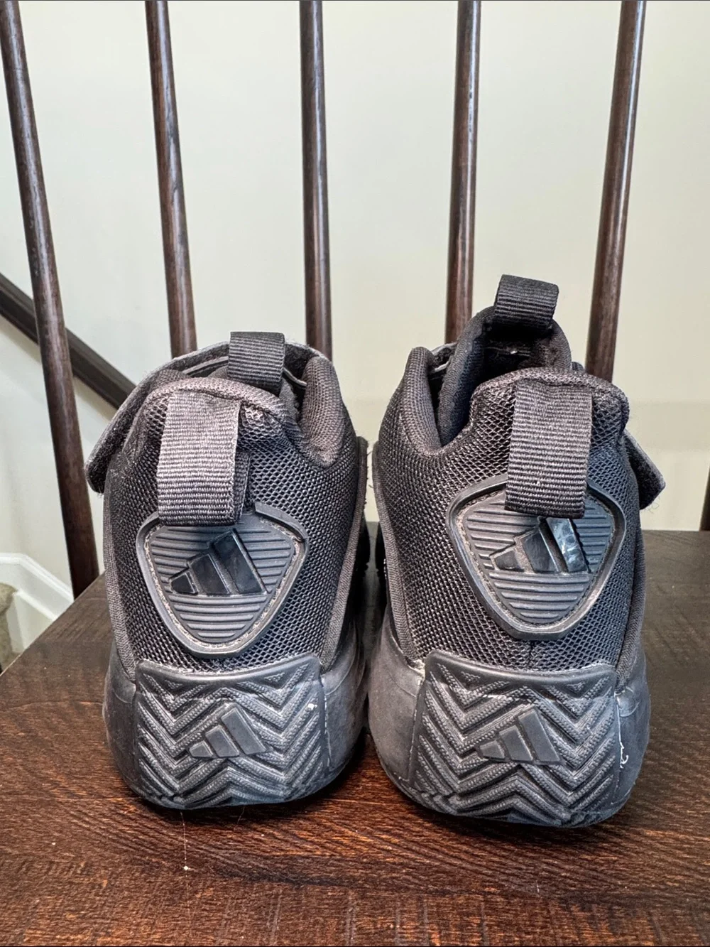 adidas Kids Black Athletic Sneakers with White Stripes